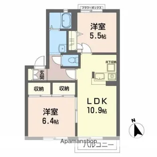 メゾンパークス平成【1階】の間取り