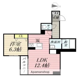 プレミアス長町【1階】の間取り