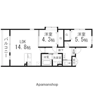 AL SOL泉中央【104号室】の間取り