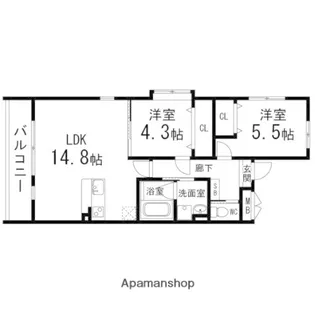 AL SOL泉中央【304号室】の間取り