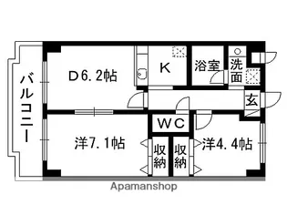 ツインプラザ幸【4階】の間取り