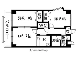 ツインプラザ幸【5階】の間取り