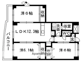 レジェンダ泉中央【5階】の間取り
