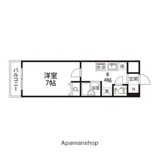 サンヴァーリオ新田駅前Ⅴ【705号室】の間取り