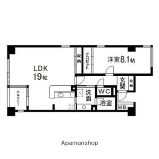 ファミールサイセイⅢ【408号室】の間取り
