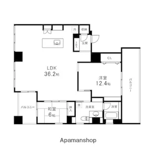 ルクール新寺【402号室】の間取り