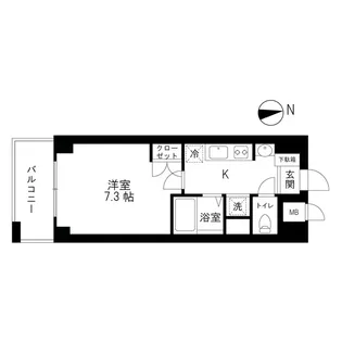 1Kの間取り画像
