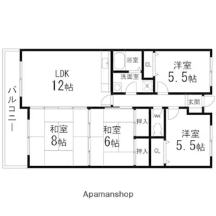 ラフィーヌ清水Ⅱ【208号室】の間取り