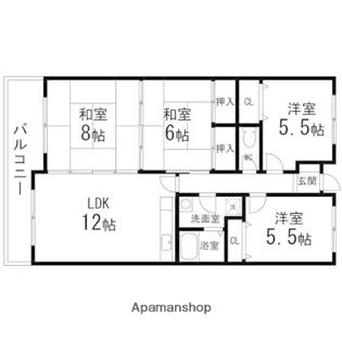 ラフィーヌ清水Ⅱ【108号室】の間取り