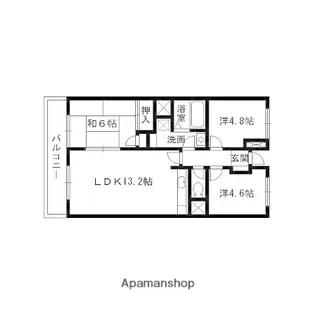 ラフィーヌ清水【308号室】の間取り