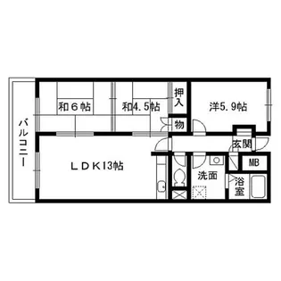 ラフィーヌ清水【404号室】の間取り