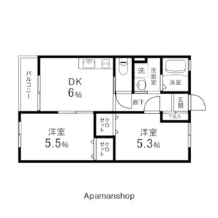 CREAROSA【101号室】の間取り