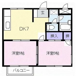 シティハイツ源Ⅱ【2階】の間取り