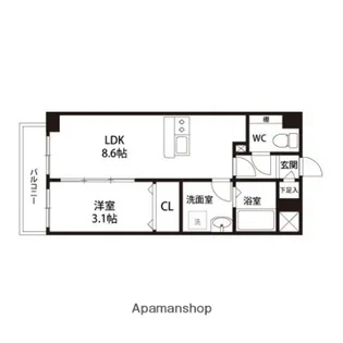 SUNSHINE STAGE 弐番館【302号室】の間取り