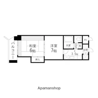 卸町マンションフタバ【1401号室】の間取り