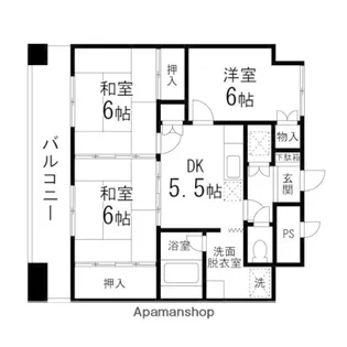 卸町マンションフタバ【0817号室】の間取り