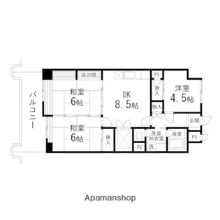 卸町マンションフタバ【0413号室】の間取り