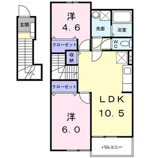 グランデパインヒルズB【2階】の間取り