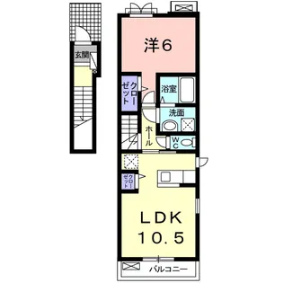 シャトレ菊ヶ岡A【2階】の間取り