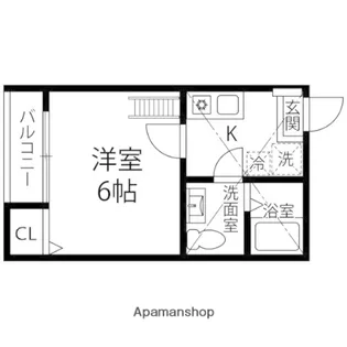 SUNNY SIDE連坊【105号室】の間取り