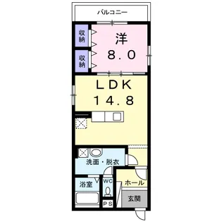 ルミエール エイトク一番町【1階】の間取り