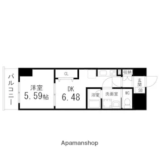 アスコット苦竹駅前【205号室】の間取り