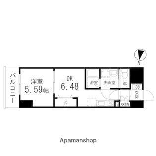アスコット苦竹駅前【403号室】の間取り