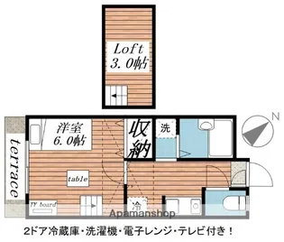 八木山南第1レジデンス【204号室】の間取り