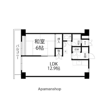 1LDKの間取り画像