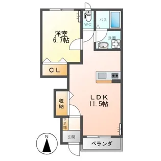 ルミナスガーデンA【1階】の間取り