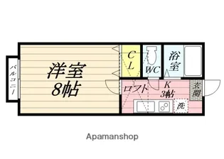 ホワイトキャッスル遠見塚12番館【2階】の間取り