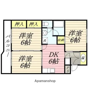 第一及川ハイツ【4階】の間取り
