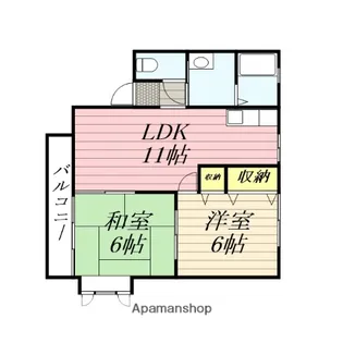 ラ・メルベイユB棟【1階】の間取り