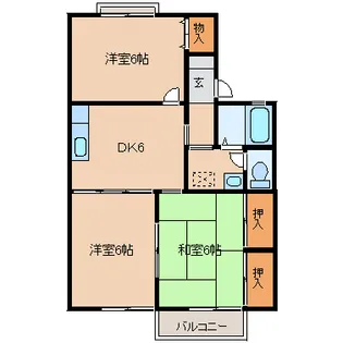 ボンシャンスB【1階】の間取り