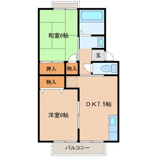 トゥインクルコート文化町7番館【1階】の間取り