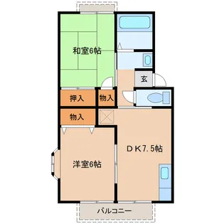 トゥインクルコート文化町7番館【2階】の間取り