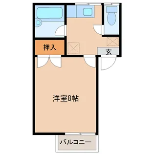 八木山ハイツ(西側)【2階】の間取り