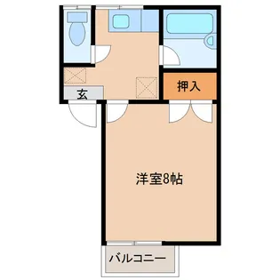 八木山ハイツ(西側)【2階】の間取り
