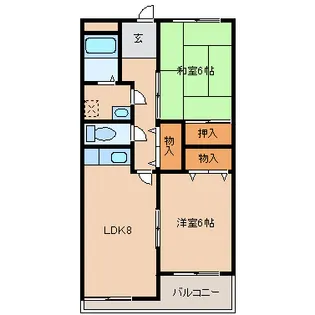 ベルパーク荒井2番館【1階】の間取り
