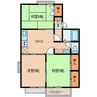 セジュール八幡【1階】の間取り