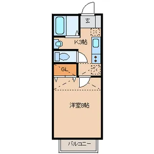 ガルテン山王伍番館【2階】の間取り