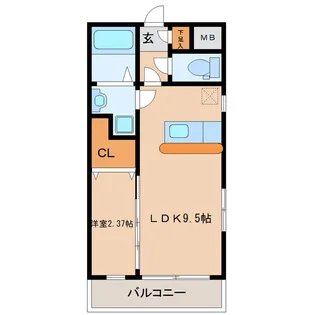 オリンピア長町【2階】の間取り