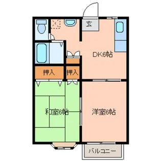 宮城県仙台市宮城野区福室3丁目【アパート】の間取り