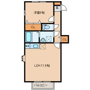 エスト・ハナセン【2階】の間取り