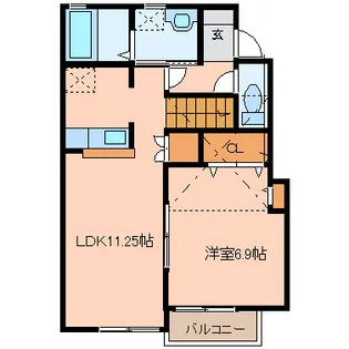カサグランデ弐番館【2階】の間取り