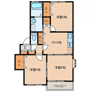 エスポワール鈎取【2階】の間取り