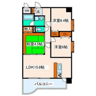 カーレヂ三浦・Ⅱ【5階】の間取り