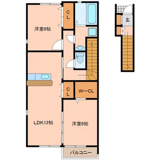 ボヌール七ヶ浜【2階】の間取り