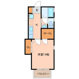 グロリア弐番館【1階】の間取り