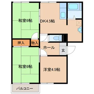 ガーデンハウス沖野A棟【2階】の間取り